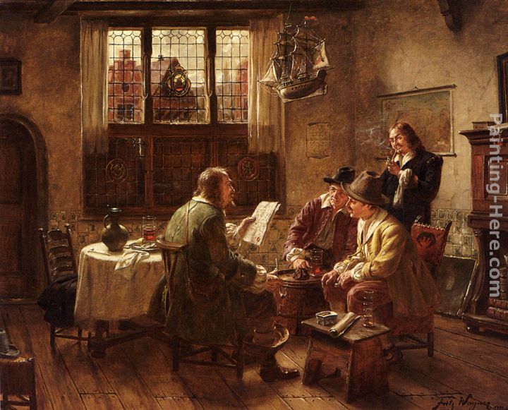 The Contract painting - Fritz Wagner The Contract art painting